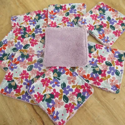 lot 8 lingettes lavables femme